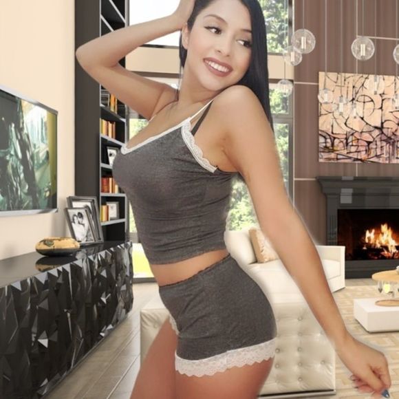 Other - Super Cute Lace Trim Cami PJs NWT